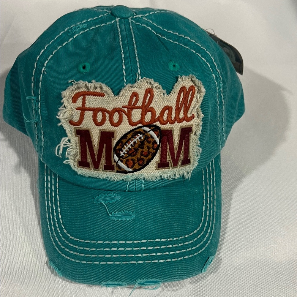 Teal Football Mom Cap